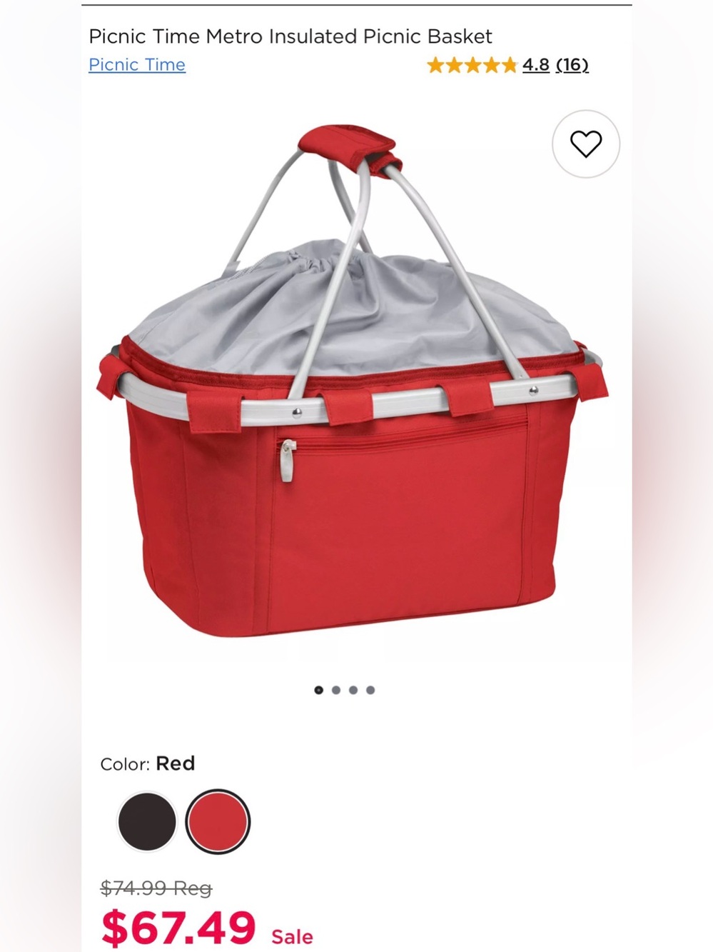 Red Insulated Metro Picnic Basket
